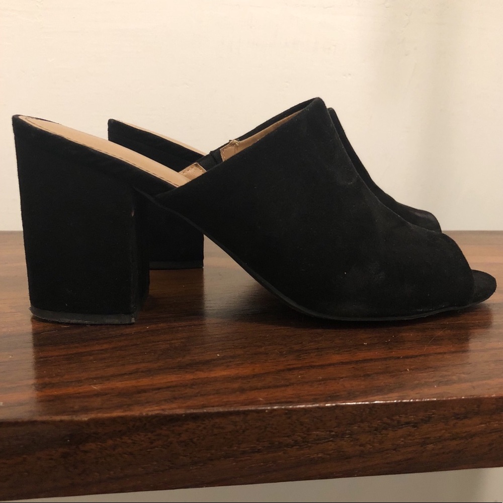 7.5 Merona Black Velvet Mules
